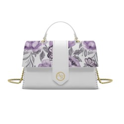 Borsa Donna Alviero Rodriguez Tracolla Butterfly Violet - Bianca